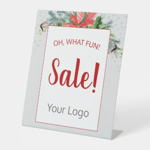 Signe De Table Ajouter Votre Logo Vente de vacances Red Floral