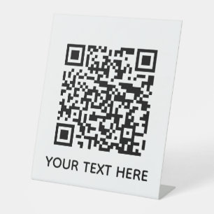 Signe De Table Ajouter votre propre code QR Code texte Scan menu 