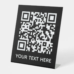 Signe De Table Ajouter votre propre code QR texte Scan menu link 