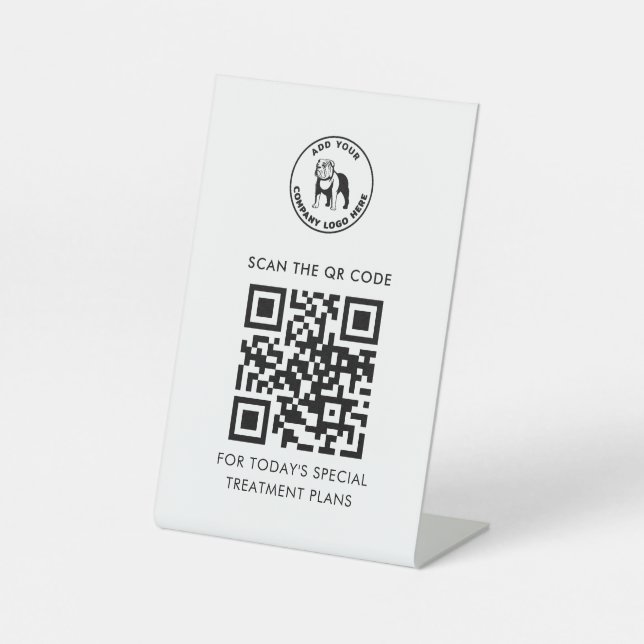 Signe De Table Ajoutez votre code QR et votre logo professionnel  (Recto)