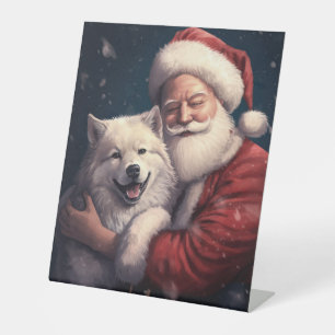 Signe De Table Akita avec Noël du Père Noël