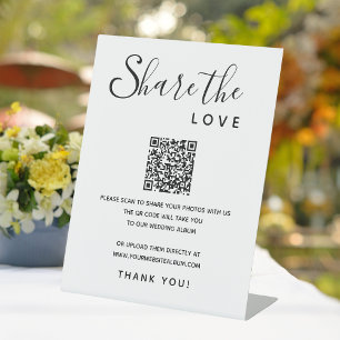 Signe De Table Album numérique QR Code Partager Amour Mariage Pho