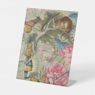 Signe De Table Alice Cheshire Chat Wonderland Tree Garden