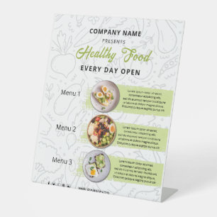 Signe De Table Aliments frais, Restauration saine Restaurant Menu