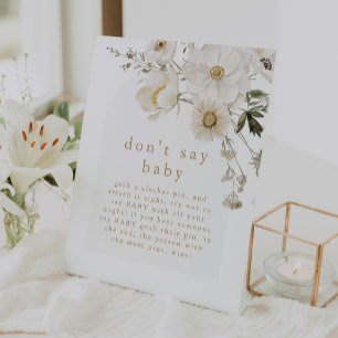 Signe De Table ALYSSA Boho Flower Ne pas dire Baby Game Baby show