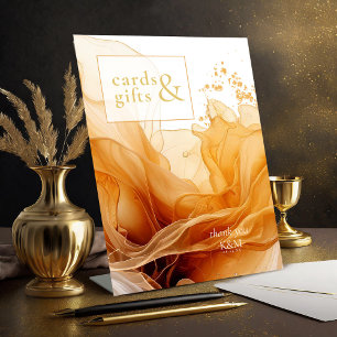 Signe De Table Amber Brandy Cartes d'encre Abstraites et cadeaux 