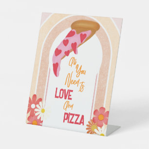 Signe De Table Amour Et Pizza Fête des mariées Moderne