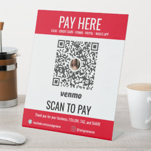 Signe De Table Analyse personnalisée pour payer le code QR d'entr