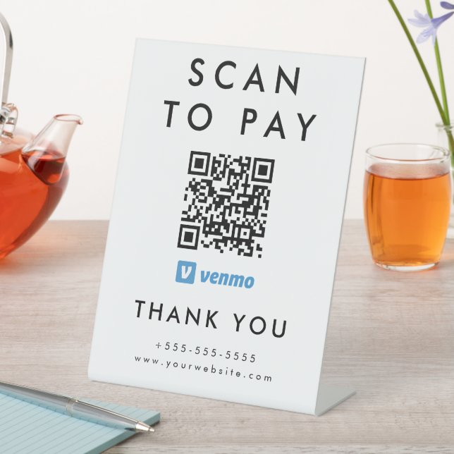 Signe De Table Analyse professionnelle pour payer Venmo QR Code B (In SItu)