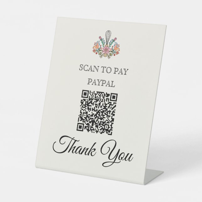 Signe De Table Analyser la boulangerie pour payer le code QR (Recto)