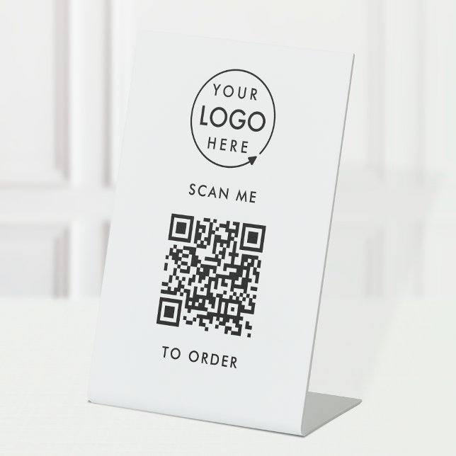 Signe De Table Analyser le code QR pour commander | Logo professi (Interactive "scan to order" QR code table signs for restaurants, bars, cafes & hospitality events.)
