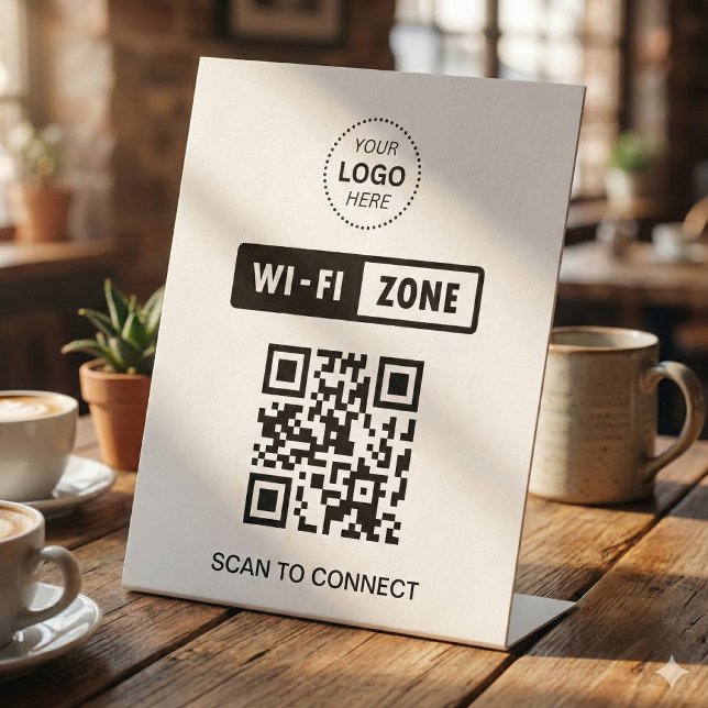 Signe De Table Analyser le logo professionnel QR Code Wifi pour s (Créateur téléchargé)