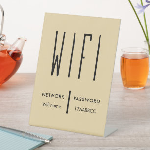 Signe De Table Analyser pour connecter le réseau Wifi Code QR Mot