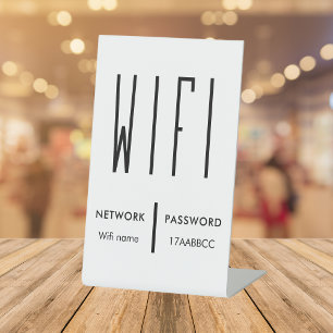 Signe De Table Analyser pour connecter le réseau Wifi Code QR Mot