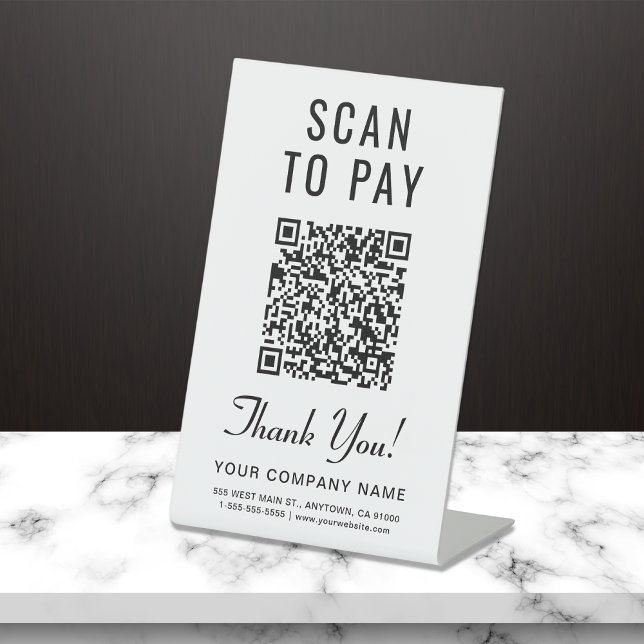 Signe De Table Analyser pour payer Créer votre code QR (Créateur téléchargé)
