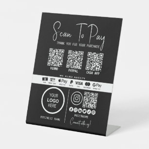 Signe De Table Analyser Pour Payer Entreprise Qr Code Paiement Mo