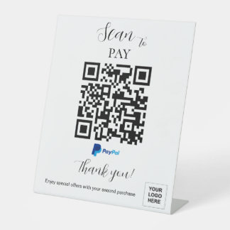 Signe De Table Analyser pour payer le code QR