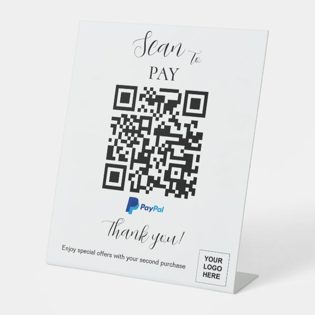 Signe De Table Analyser pour payer le code QR (Recto)