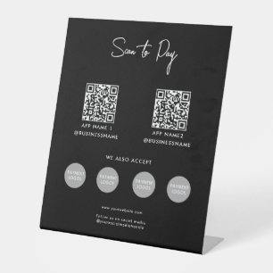 Signe De Table Analyser pour payer le code QR de paiement sans co