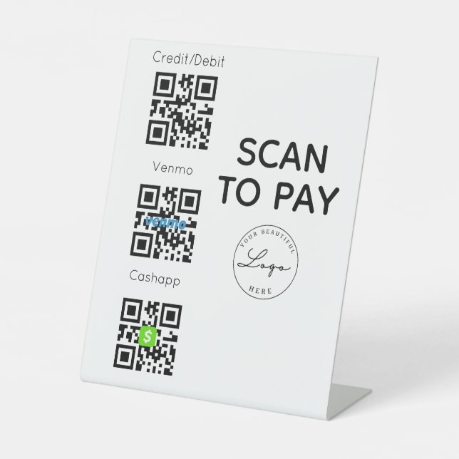 Signe De Table Analyser pour payer le code QR Signet sans contact (Recto)