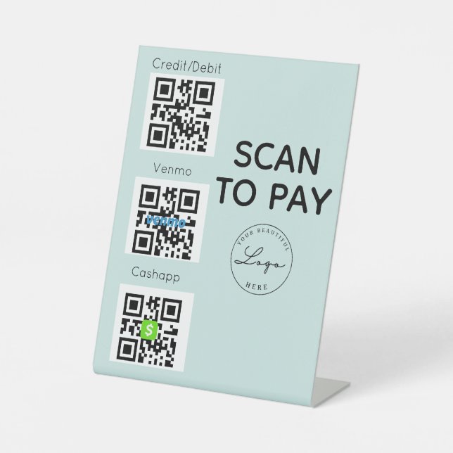 Signe De Table Analyser pour payer le code QR Signet sans contact (Recto)