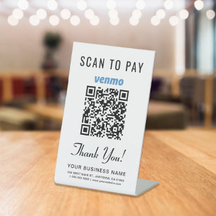 Signe De Table Analyser pour payer le code QR Venmo