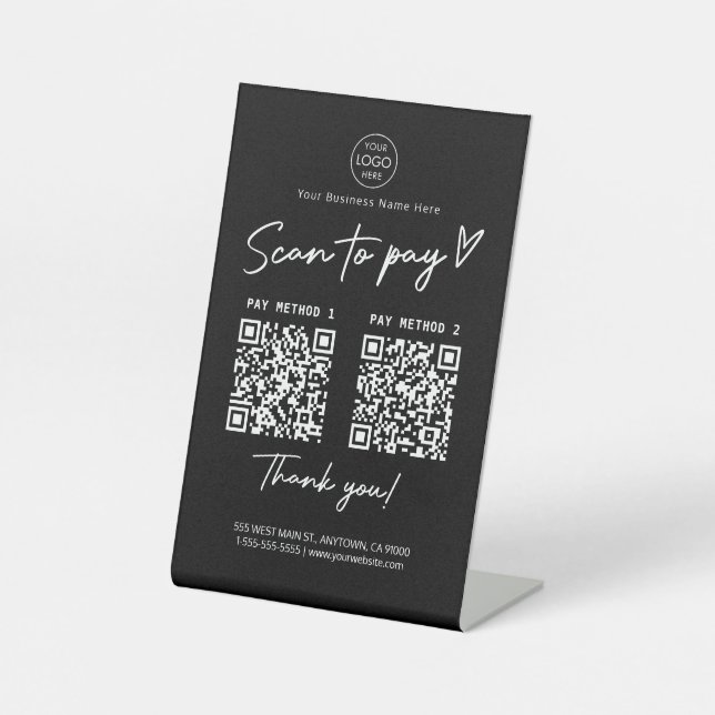 Signe De Table Analyser pour payer les liens de paiement de code  (Recto)