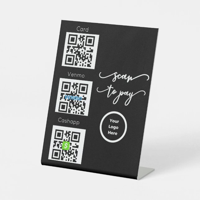 Signe De Table Analyser pour payer QR Code Connexion sans contact (Recto)