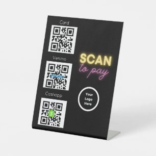 Signe De Table Analyser pour payer QR Code Connexion sans contact