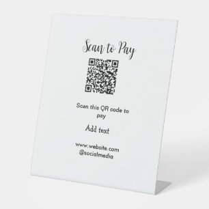 Signe De Table Analyser pour payer scanner code QR ajouter des dé