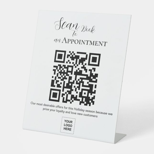 Signe De Table Analyser pour réserver un rendez-vous Code QR Sign (Recto)