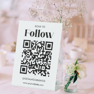 Signe De Table Analyser pour suivre le code QR Social Media Busin