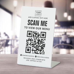 Signe De Table Analyser pour voir le menu logo personnalisé QR co