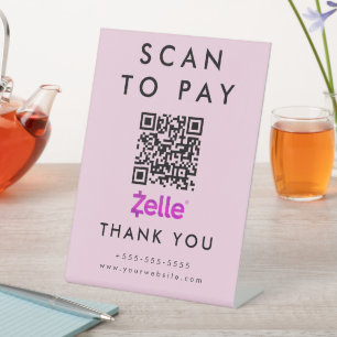 Signe De Table Analyser professionnel pour payer Zelle QR Code ro