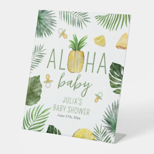Signe De Table Ananas & Pacificateurs Aloha Baby shower vert