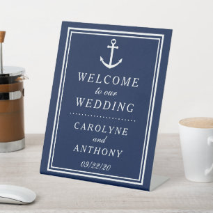 Signe De Table Ancre marine et blanche Mariage d' nautiques Bienv