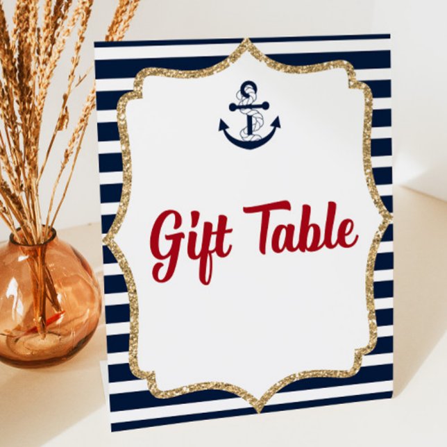 Signe De Table Ancre nautique Ahoy - Symbole de la Table Cadeau (Créateur téléchargé)