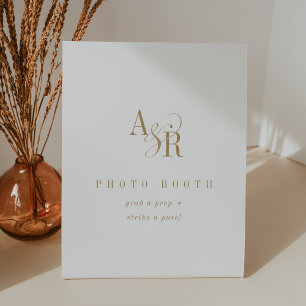 Signe De Table ANDREA Classic Boho Gold White Mariage Photo Booth