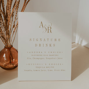 Signe De Table ANDREA Gold Cream Modern Mariage Signature Boire