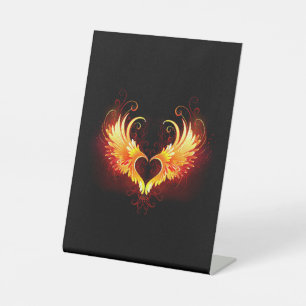 Signe De Table Angel Fire Heart with Wings