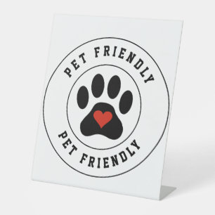 Signe De Table Animaux Étiquettes avec patte cardiaque