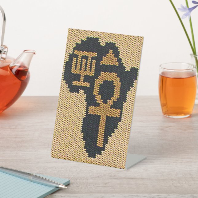 Signe De Table Ankh Afrique Adinkra Symbole Designer Crochet Impr (In SItu)