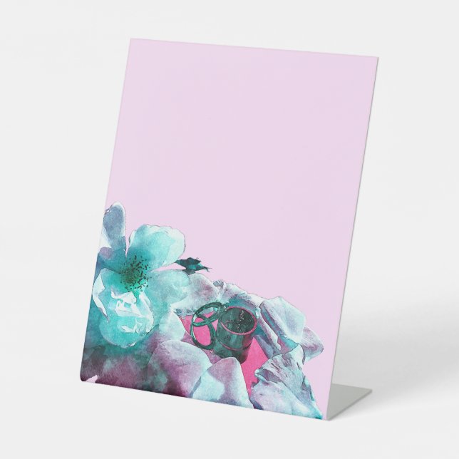 Signe De Table Anneaux avec pétales de rose blanche (Recto)