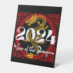 Signe De Table Année du Dragon 2024 Zodiac chinois