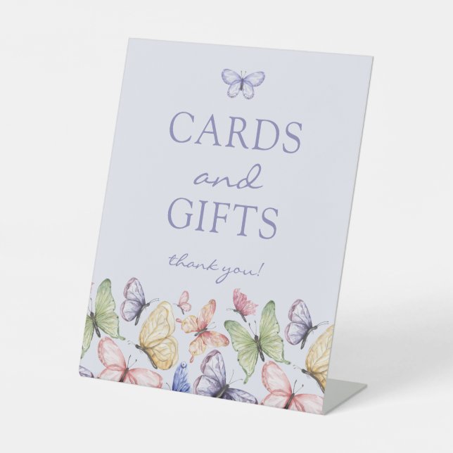 Signe De Table Anniversaire Papillon Violet (Recto)