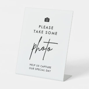 Signe De Table Appareil photo Mariage moderne Prendre des photos 