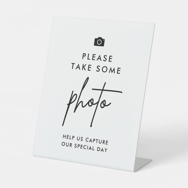 Signe De Table Appareil photo Mariage moderne Prendre des photos  (Recto)