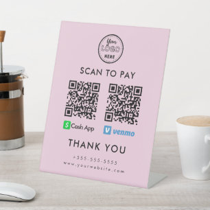 Signe De Table Application de trésorerie professionnelle Venmo QR