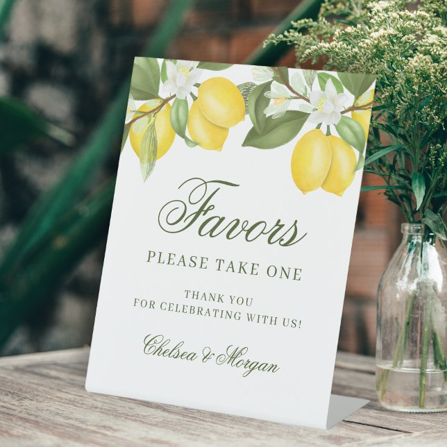Signe De Table Aquarelle Citrus Citrus Mariage Faveurs (Créateur téléchargé)