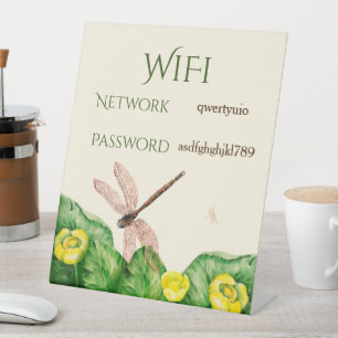 Signe De Table aquarelle de nénuphar jaune